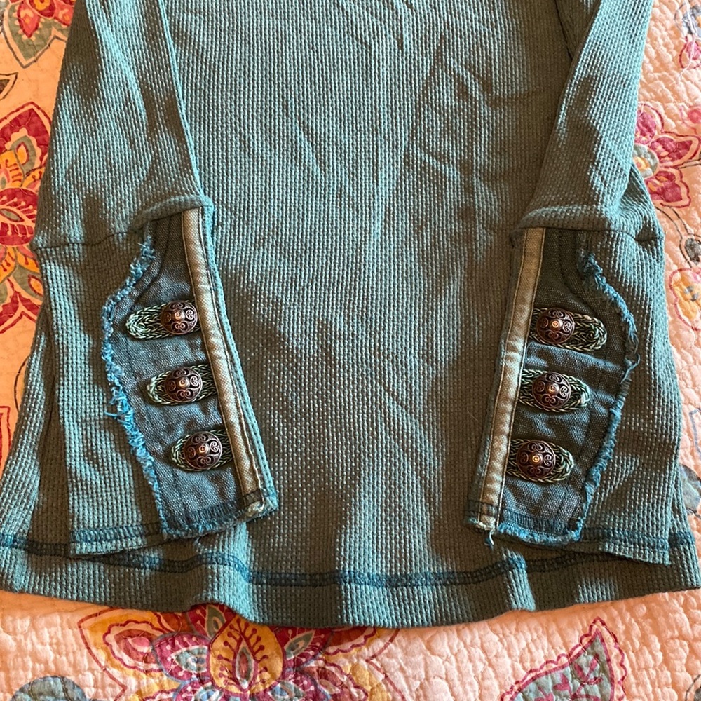 Free people teal motor cuff thermal